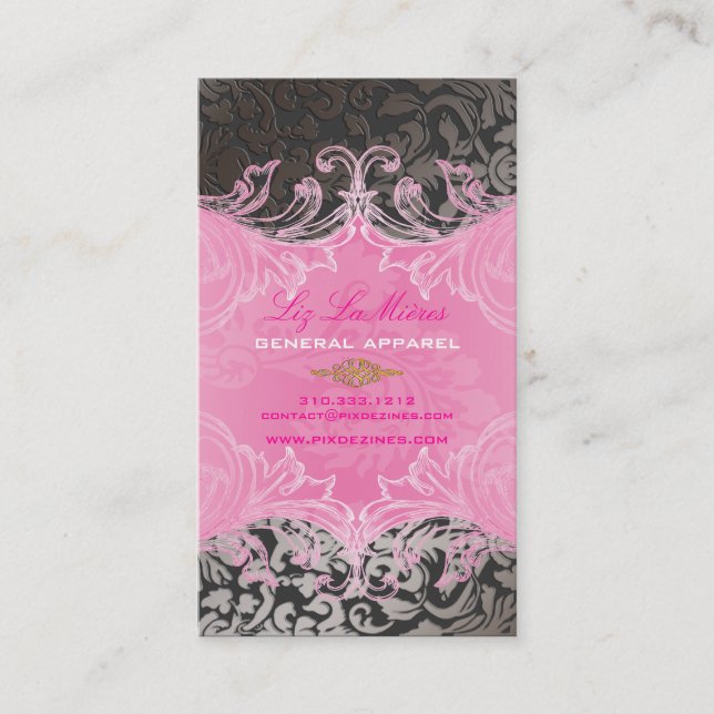 PixDezines Marie Antoinette on Pique Damask Business Card (Front)