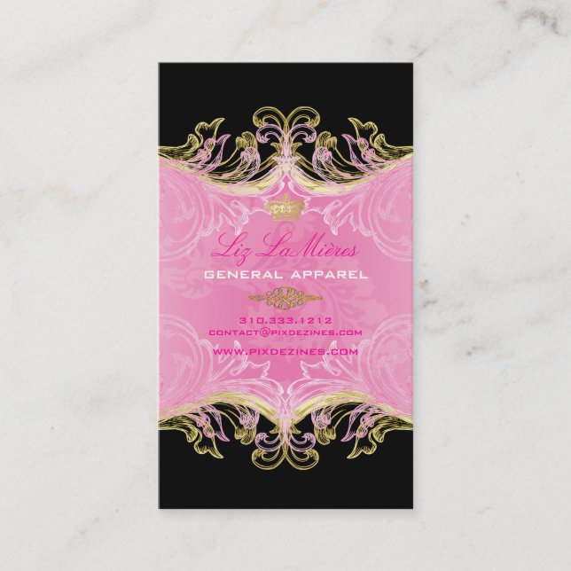 PixDezines Marie Antoinette on Pique Damask Business Card (Front)