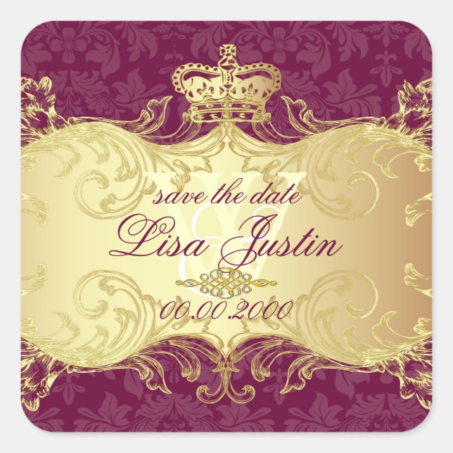 PixDezines Marie Antoniette/DIY colour, red wine Square Sticker (Front)