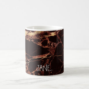 PixDezines MASALA RED MARBLE FAUX GOLD VEINS Coffee Mug