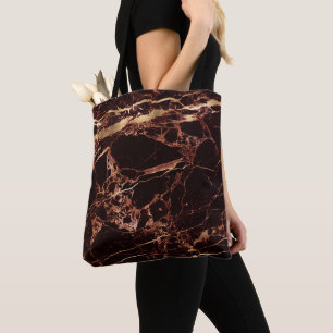 PixDezines MASALA RED MARBLE+FAUX GOLD VEINS Tote Bag