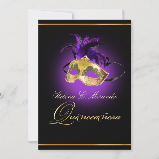 PixDezines Masquerade/amethyst purple/DIY colour!! Invitation (Front)