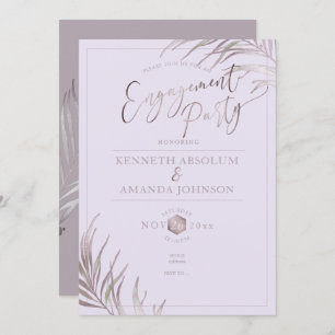 PixDezines Mauve+Lilac Palms, Engagement Party Invitation