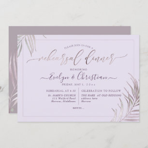 PixDezines Mauve Palms Rehearsal Dinner Invitation