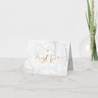 PixDezines Mazel Tov, Marble+Faux Gold Calligraphy Card