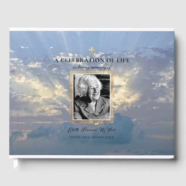 PixDezines Memorial Sun+Sky Guest Book (Front)