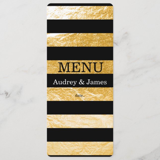 PixDezines Menu Black Stripes/Faux Gold (Front)