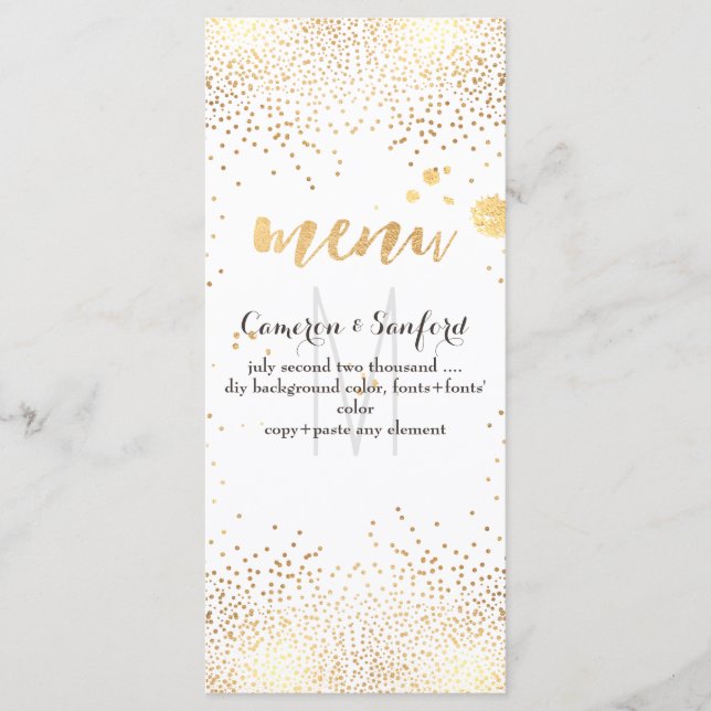 PixDezines menu dazzled gold specks/DIY background (Front)
