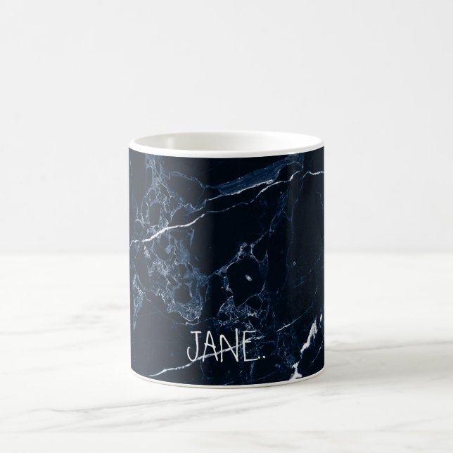 PixDezines MIDNIGHT BLUE MARBLE Coffee Mug (Center)
