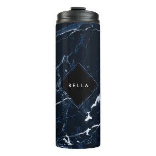 PixDezines MIDNIGHT BLUE MARBLE Thermal Tumbler