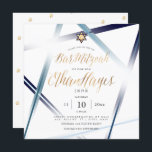 PixDezines Minimalist Bar Mitzvah, Faux Gold Invitation<br><div class="desc">PixDezines chic and modern minimalist Bar Mitzvah, added with modern handwritten script font. Monogram on faux gold Star of David. Please contact us if you wish to customise your name with the same font. DIY for any event, simply delete unused layers. Our dynamic design allows you to edit all elements....</div>