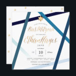 PixDezines Minimalist Bar Mitzvah, Faux Gold Invitation<br><div class="desc">PixDezines chic and modern minimalist Bar Mitzvah, added with modern handwritten script font. Monogram on faux gold Star of David. Please contact us if you wish to customise your name with the same font. DIY for any event, simply delete unused layers. Our dynamic design allows you to edit all elements....</div>