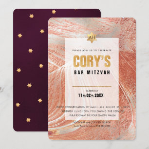 PixDezines Minimalist DIY FAUX GOLD Mitzvah Invitation