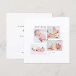 PixDezines Minimalist Photos Birth Announcement