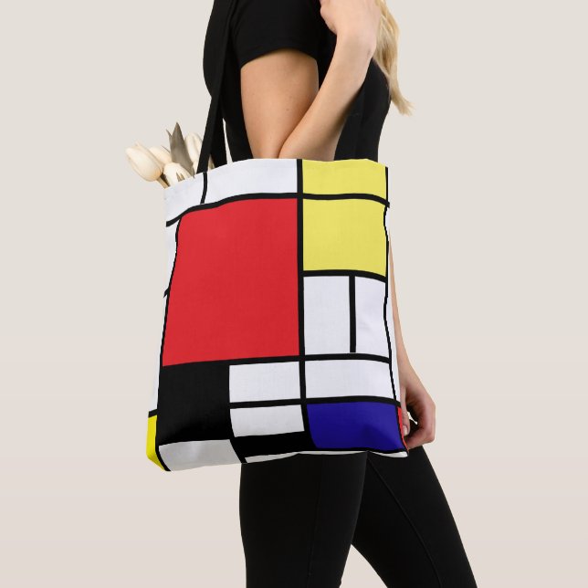 PixDezines Minimalist Primary Colour Block Tote Bag (Close Up)