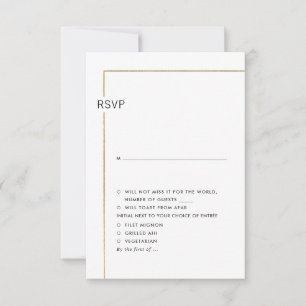PixDezines Minimalist RSVP Faux Gold Frame Invitation