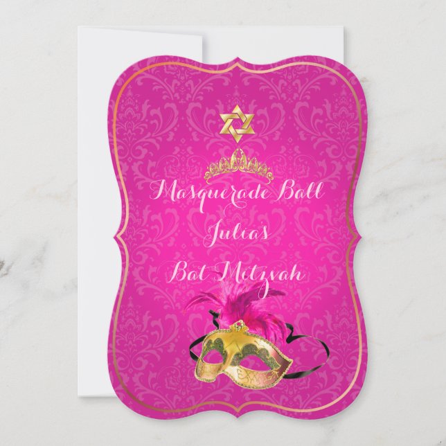 PixDezines Mitzvah Masquerade/DIY colour!! Invitation (Front)