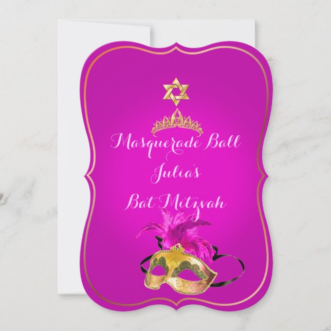 PixDezines Mitzvah Masquerade/DIY colour!! Invitation (Front)