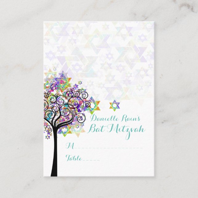 PixDezines Mitzvah Place Cards/Tree of Life Place Card (Front)