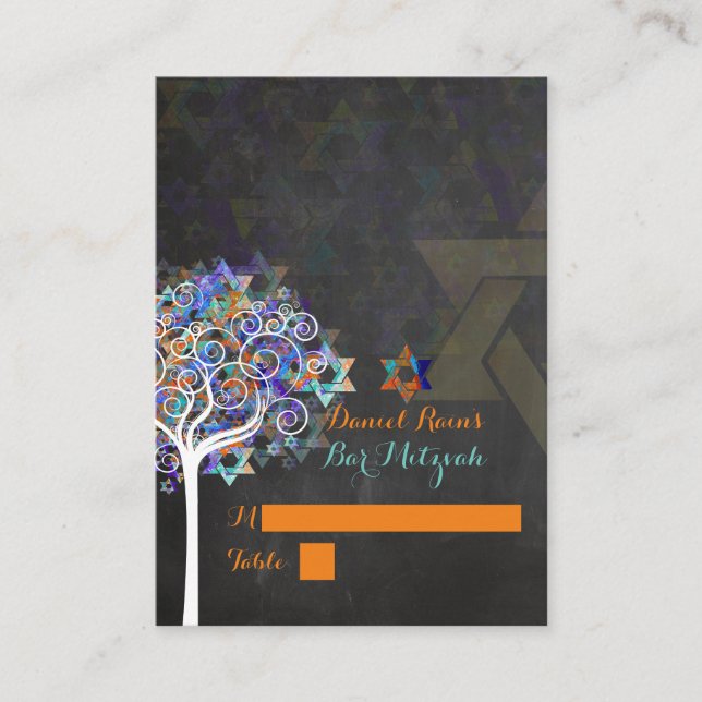 PixDezines mitzvah place cards/tree of life Place Card (Front)