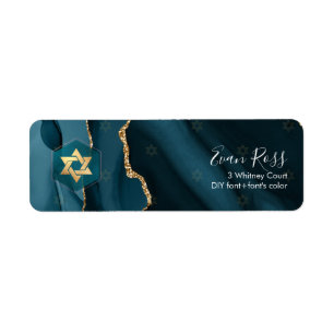 PixDezines Mitzvah Watercolor Agate Teal Green