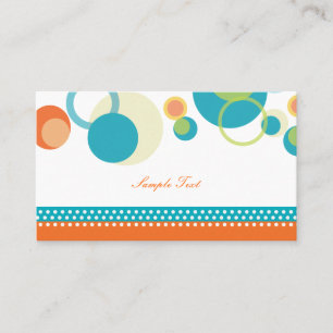 PixDezines Mod Bubles/mitzvah place cards/teal Place Card