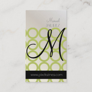 PixDezines Mod Rings, monogram Business Card
