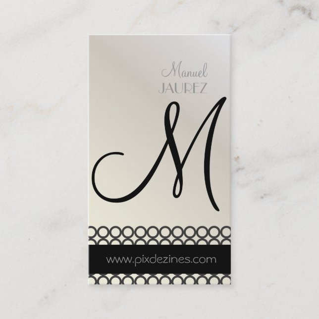 PixDezines Mod Rings, monogram Business Card (Front)