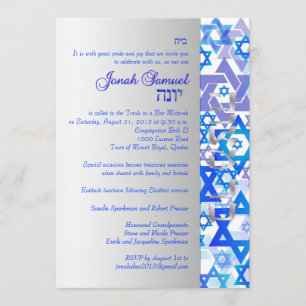 PixDezines mod stars bar mitzvah Invitation