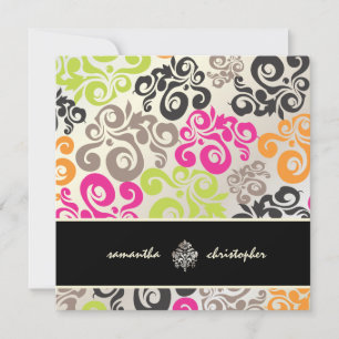 PixDezines Mod Swirls, Jazzy Colour Invitation