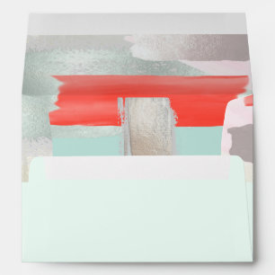 PixDezines Modern Art Seafoam Coral Envelope