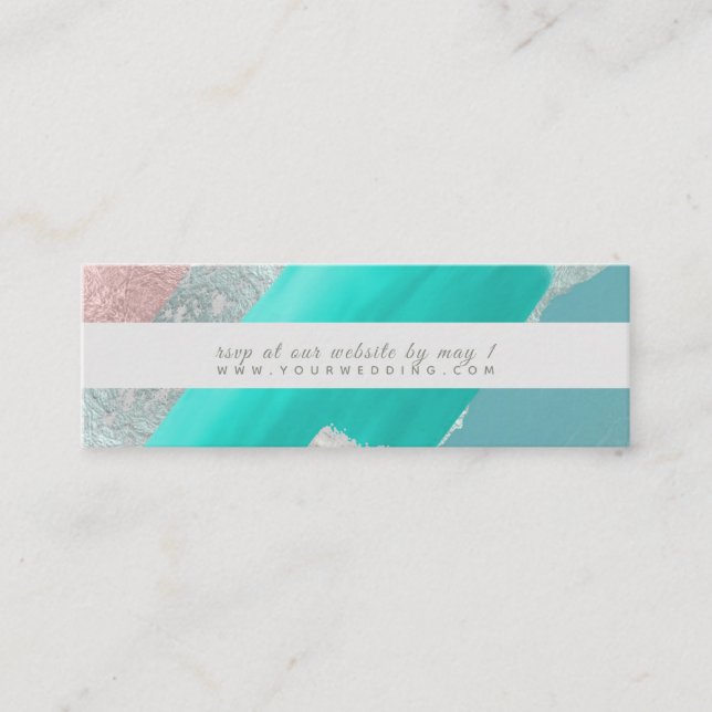 PixDezines Modern Art, Watercolor RSVP Enclosure Mini Business Card (Front)