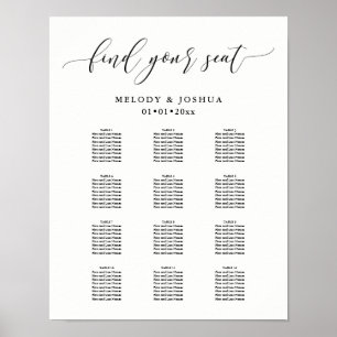 PixDezines Modern Calligraphy Font, Seating Chart