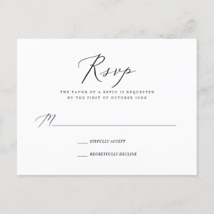 PixDezines Modern Elegant Calligraphy RSVP Invitation Postcard