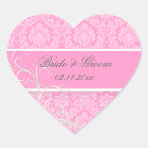 PixDezines moiré damask/diy colour Heart Sticker