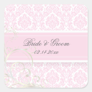 PixDezines moiré damask wedding stickers