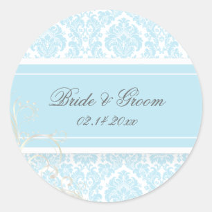 PixDezines moiré damask wedding stickers
