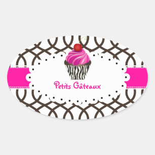 PixDezines monaco trellis+cupcake/DIY colour Oval Sticker