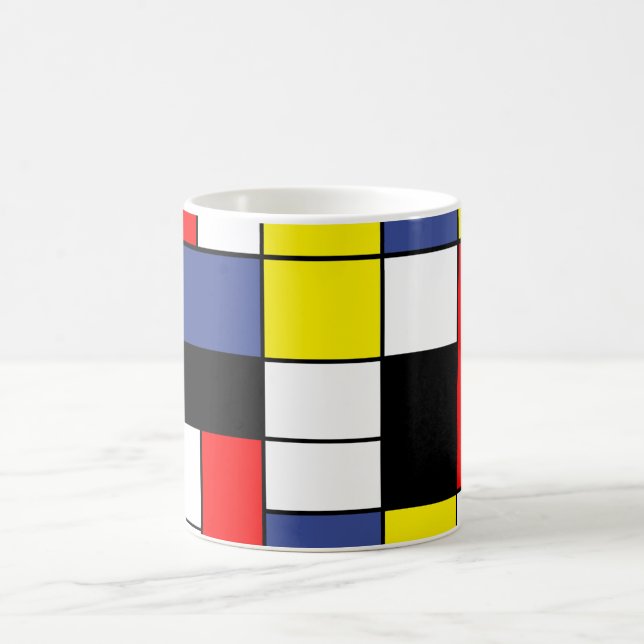 PixDezines Mondrian, Minimalist Coffee Mug (Center)