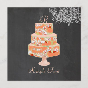 PixDezines monogram alice floral cake Invitation