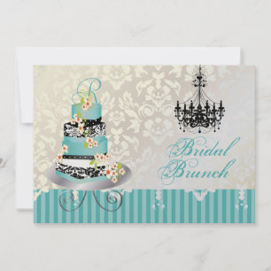 PixDezines monogram bridal, teal wedding cake