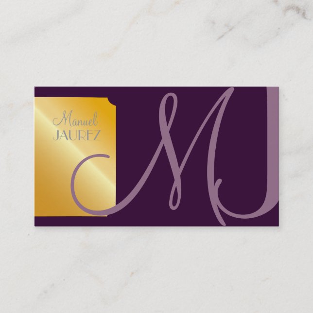 PixDezines Monogram Business Card en retro colours (Front)