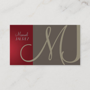 PixDezines Monogram Business Card en retro colours