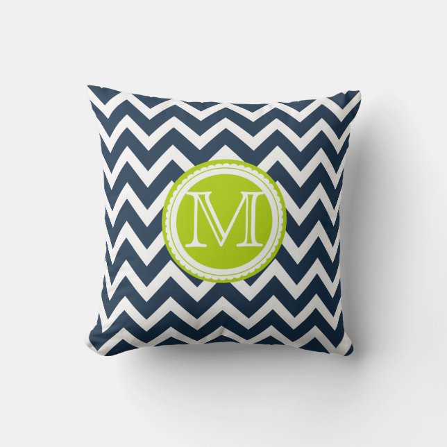 PixDezines monogram diy colour chevron pattern Cushion (Front)