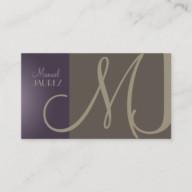 PixDezines Monogram en retro colours/DIY Business Card (Front)