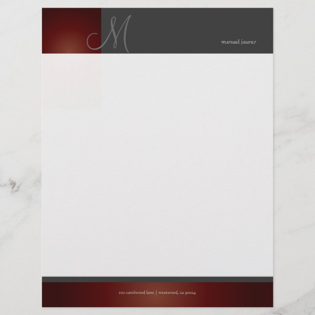 PixDezines Monogram en retro Letterhead (Front)