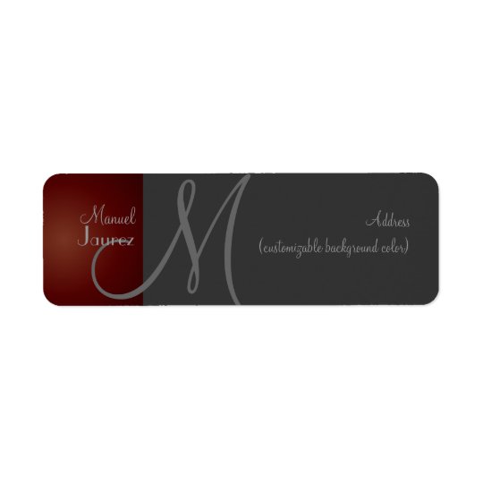 PixDezines Monogram Label en retro colour Return Address Label
