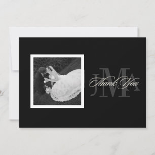 PixDezines Monogram Thank you cards w/ photo, Flat