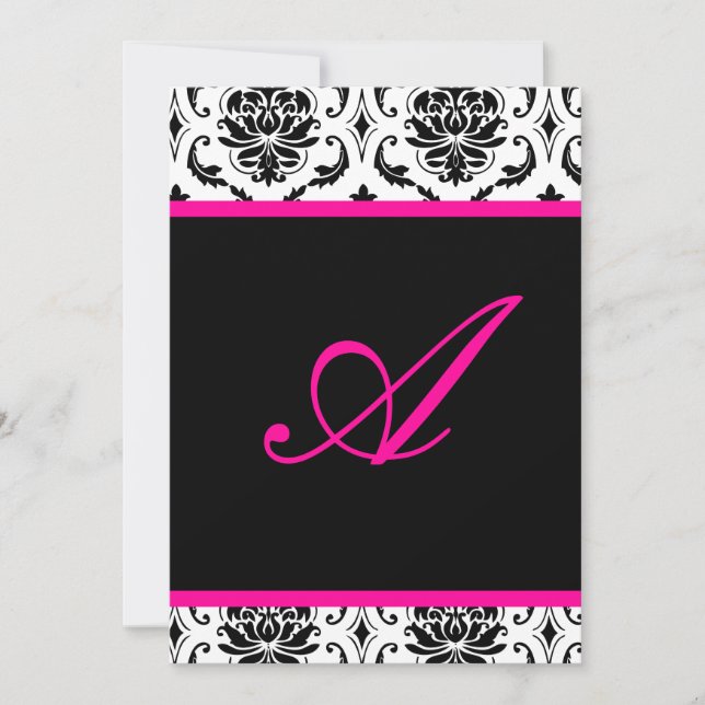 PixDezines monogram vendome damask/DIY colour+font Invitation (Front)