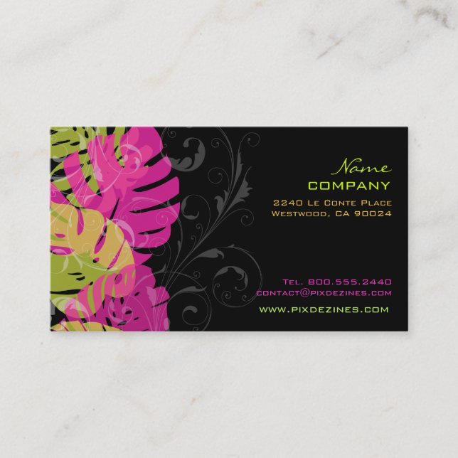 PixDezines monstera leaves/diy background colours Business Card (Front)